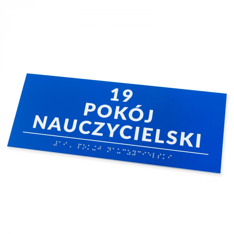 Tabliczka z pismem Braille'a - wym. 250x100mm - PCW twarde - DECO BLUE - TAB527 
