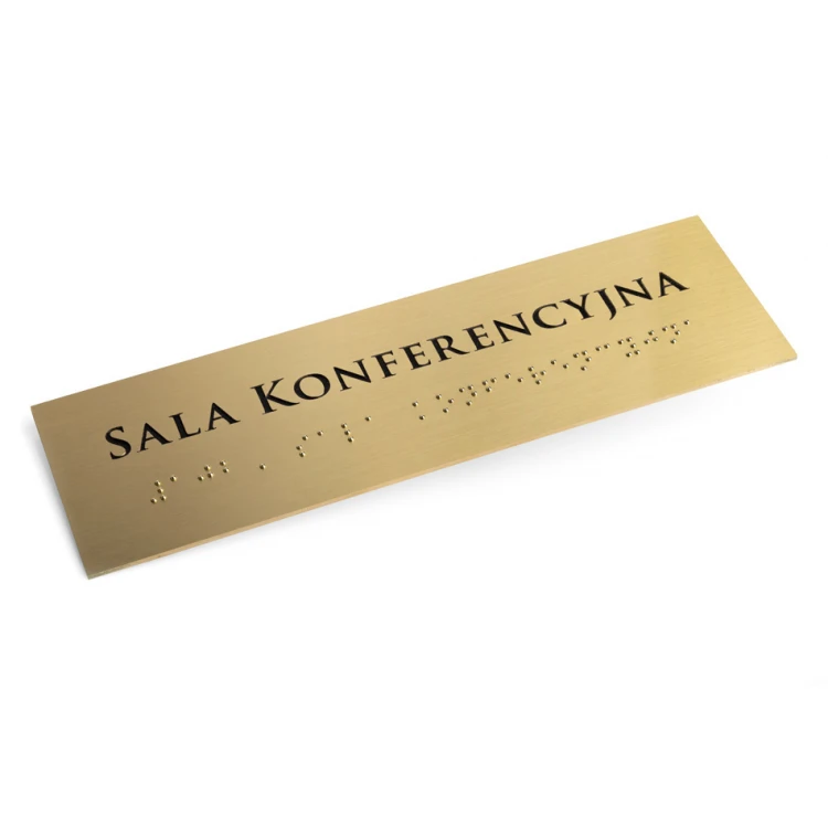 Tabliczka z pismem Braille'a - mosiądz 1,6mm - wym. 200x60mm - TAB394 