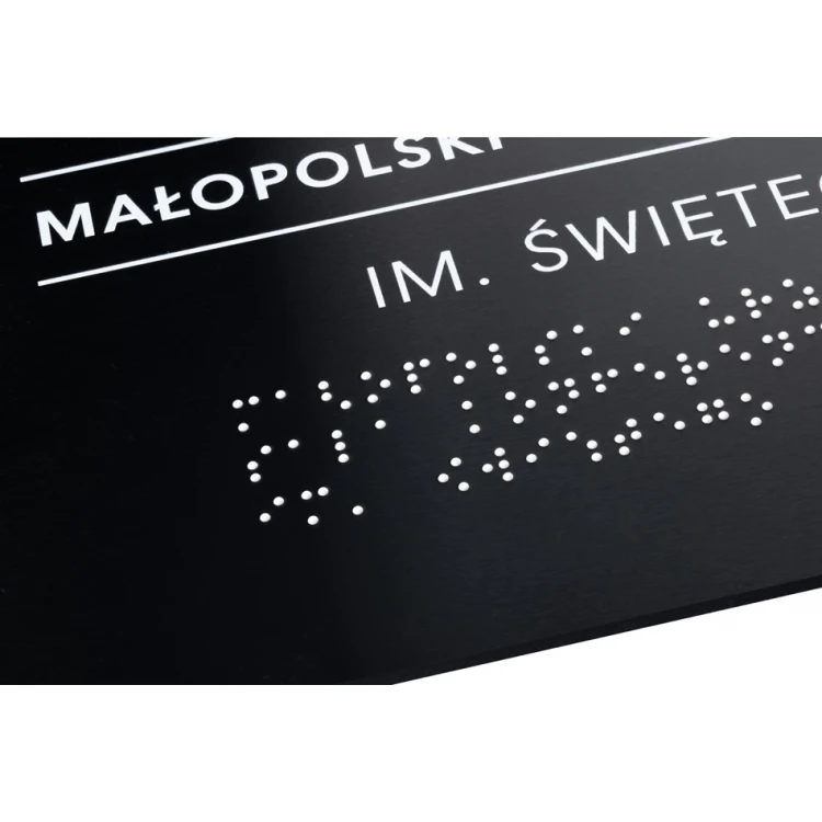 Tabliczka z dowolnym tekstem i pismem Braille'a - wym. 350x250mm - PCW twarde - TAB449