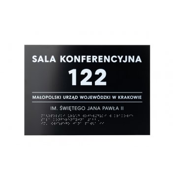 Tabliczka z dowolnym tekstem i pismem Braille'a - wym. 350x250mm - PCW twarde - TAB449