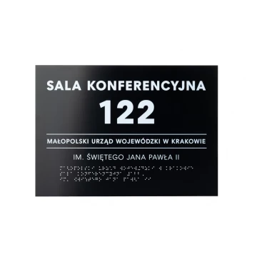 Tabliczka z dowolnym tekstem i pismem Braille'a - wym. 350x250mm - PCW twarde - TAB449