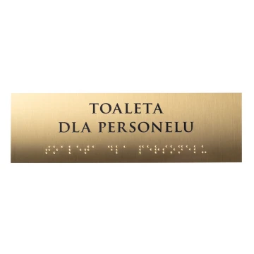 Tabliczka z pismem Braille'a - mosiądz 1,6mm - wym. 200x60mm - TAB454 