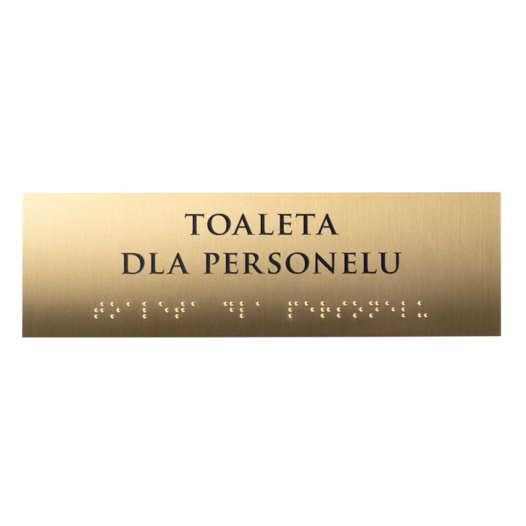 Tabliczka z pismem Braille'a - mosiądz 1,6mm - wym. 200x60mm - TAB454 