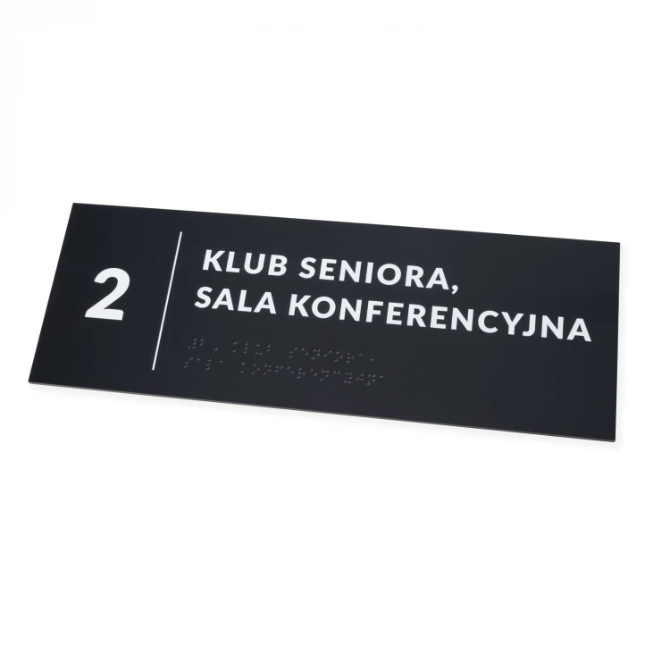 Tabliczka z dowolnym tekstem i pismem Braille'a - wym. 295x105mm - PCW twarde - TAB530