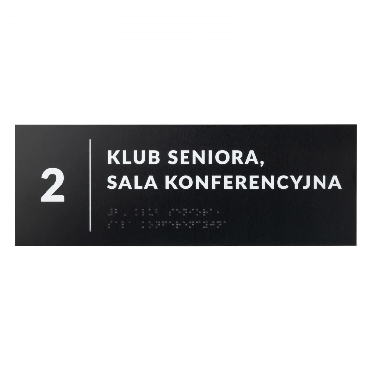 Tabliczka z dowolnym tekstem i pismem Braille'a - wym. 295x105mm - PCW twarde - TAB530