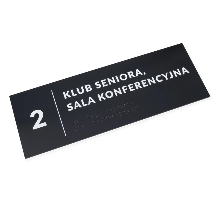 Tabliczka z dowolnym tekstem i pismem Braille'a - wym. 295x105mm - PCW twarde - TAB530