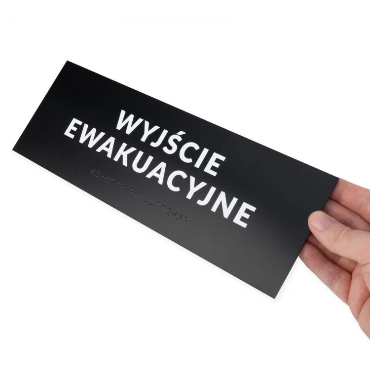 Tabliczka z dowolnym tekstem i pismem Braille'a - wym. 295x105mm - PCW twarde - TAB531