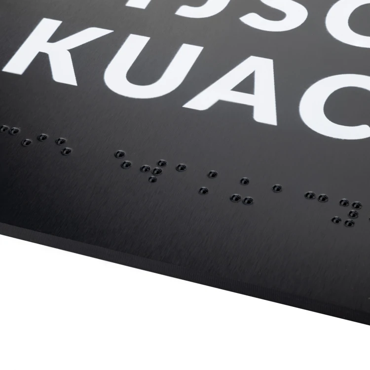 Tabliczka z dowolnym tekstem i pismem Braille'a - wym. 295x105mm - PCW twarde - TAB531