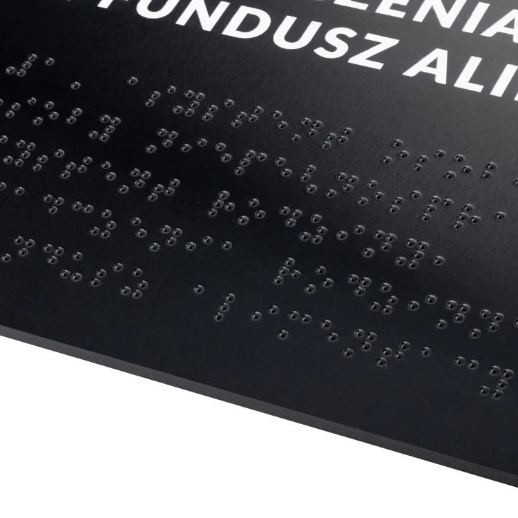 Tabliczka z dowolnym tekstem i pismem Braille'a - wym. 295x170mm - PCW twarde - TAB529 
