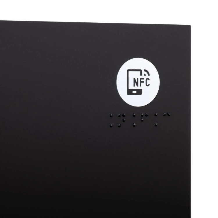 Tabliczka z NFC i pismem Braille'a - złoty akryl - wym.260x80mm - TAB610