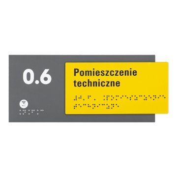 Tabliczka z NFC i pismem Braille'a - wym. 200x84mm - TAB626