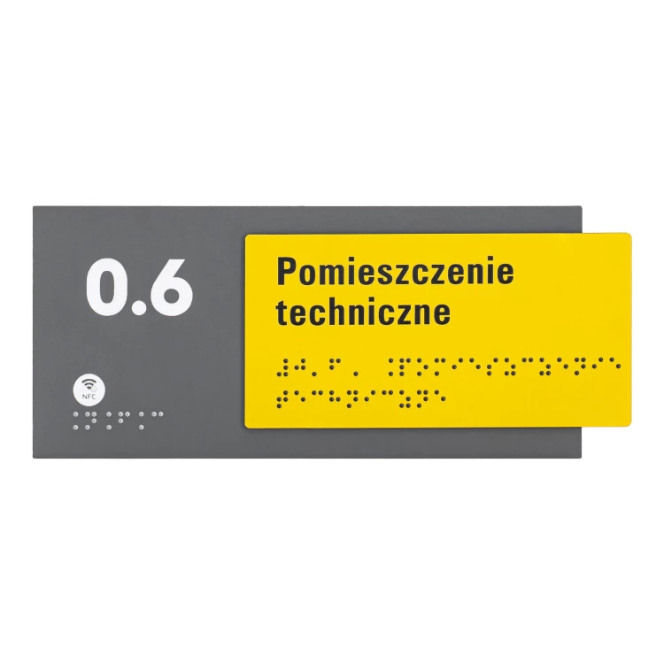 Tabliczka z NFC i pismem Braille'a - wym. 200x84mm - TAB626
