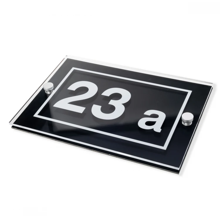 Tabliczka z numerem domu - plexi i czarny dibond - wym. 297x210mm (A4) - SPD044
