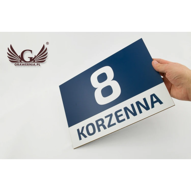 Tabliczka z numerem domu - wym. 295x210mm - PVC - kolorowy druk UV - TAB052