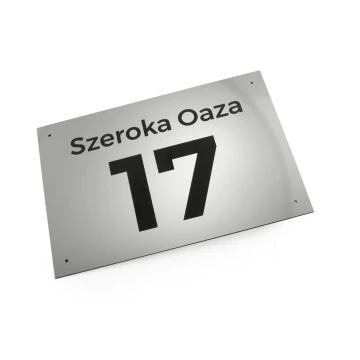 Tabliczka z numerem domu - wym. 300x200mm - srebrny zewnętrzny laminat grawerski 3mm
