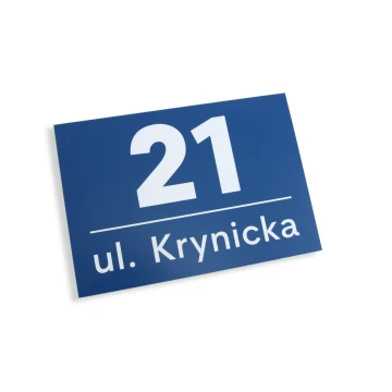 Tabliczka z numerem domu - wym. 210x148mm, gr. 3mm - grawerowana laserem