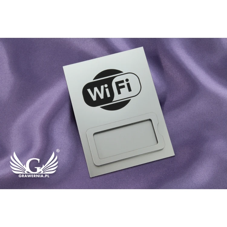 Tabliczka z okienkiem - WiFi - dowolne logo, piktogram - wym. 110x80mm