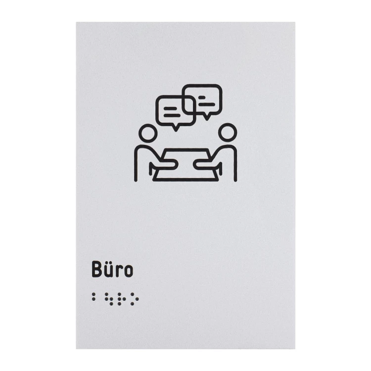 Tabliczka z piktogramem i pismem Braille'a - biuro - wym. 100x150mm - TAB632