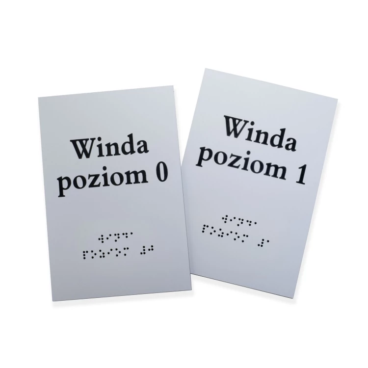 Tabliczka z pismem Braille'a - srebrny laminat grawerski 3mm - wym. 100x150mm - TAB547