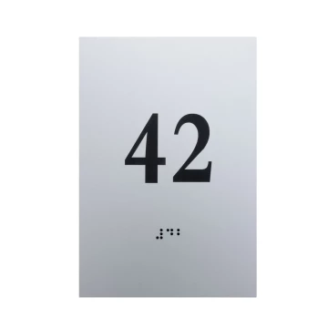 Tabliczka z pismem Braille'a - srebrny laminat grawerski 3mm - wym. 100x150mm - TAB551