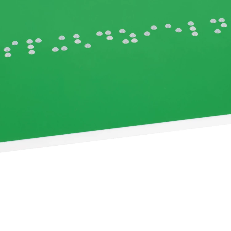Tabliczka z pismem Braille'a - zielony laminat grawerski - wym. 350x200mm - TAB599