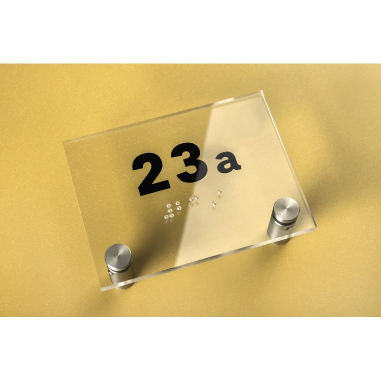 Tabliczka z plexi z dowolną numeracją i pismem Braille'a - wym. 100x75mm - TAB272