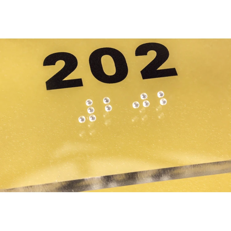 Tabliczka z plexi z numeracją i pismem Braille'a - wym. 160x75mm - TAB273