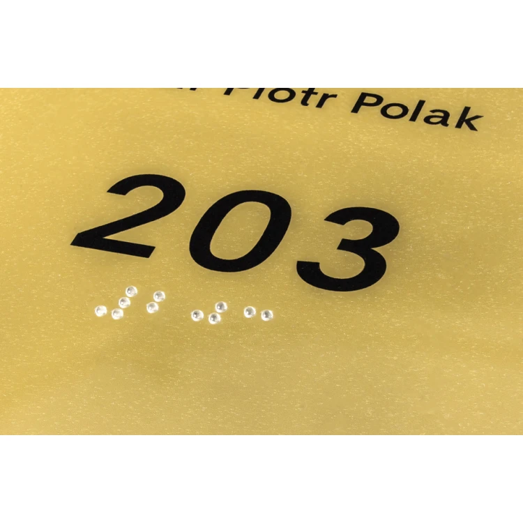 Tabliczka z plexi z numeracją i pismem Braille'a - wym. 160x200mm - TAB274