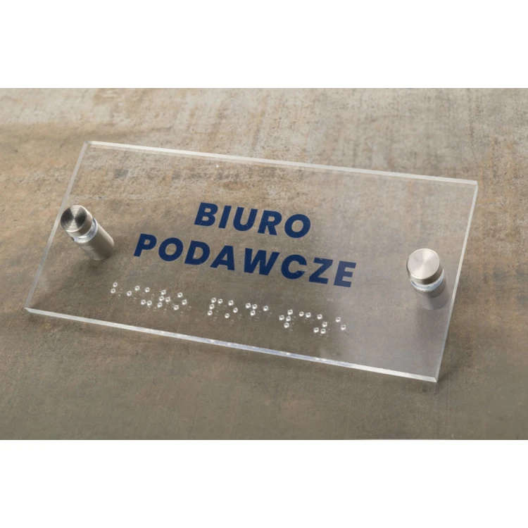 Tabliczka z plexi z numeracją i pismem Braille'a - wym. 160x75mm - TAB427 
