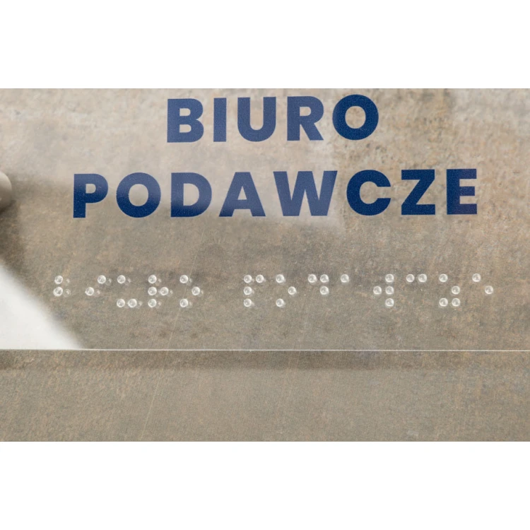 Tabliczka z plexi z numeracją i pismem Braille'a - wym. 160x75mm - TAB427 