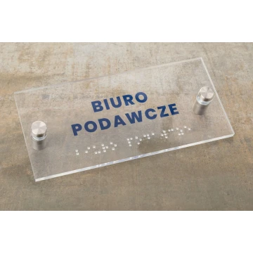 Tabliczka z plexi z numeracją i pismem Braille'a - wym. 160x75mm - TAB427 