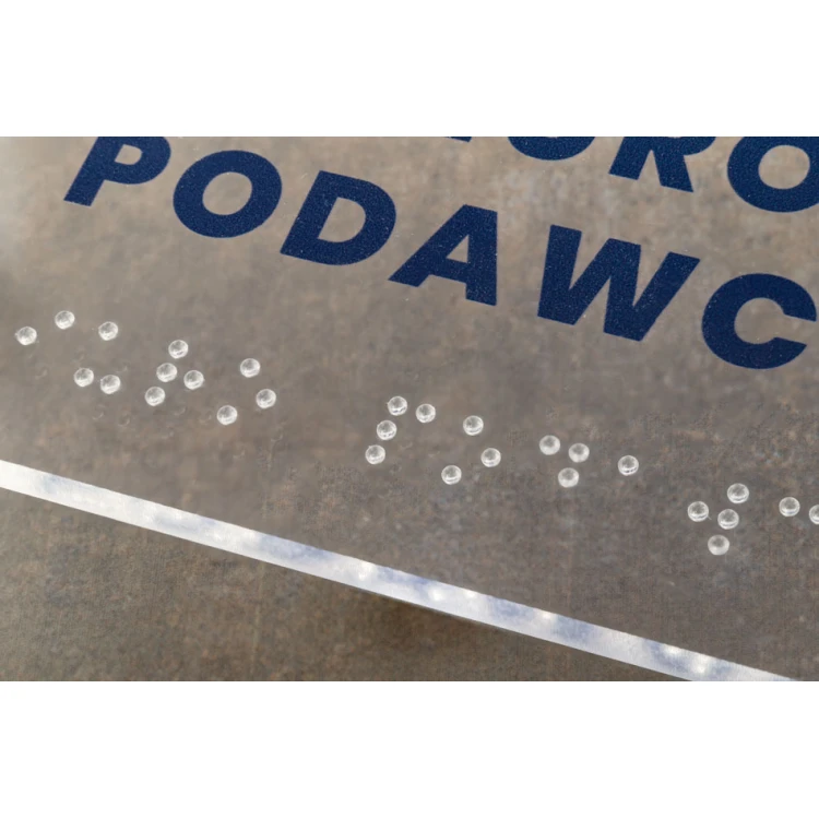 Tabliczka z plexi z numeracją i pismem Braille'a - wym. 160x75mm - TAB427 