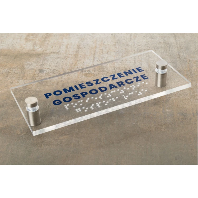 Tabliczka z plexi z numeracją i pismem Braille'a - wym. 160x75mm - TAB428