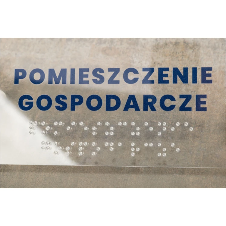 Tabliczka z plexi z numeracją i pismem Braille'a - wym. 160x75mm - TAB428