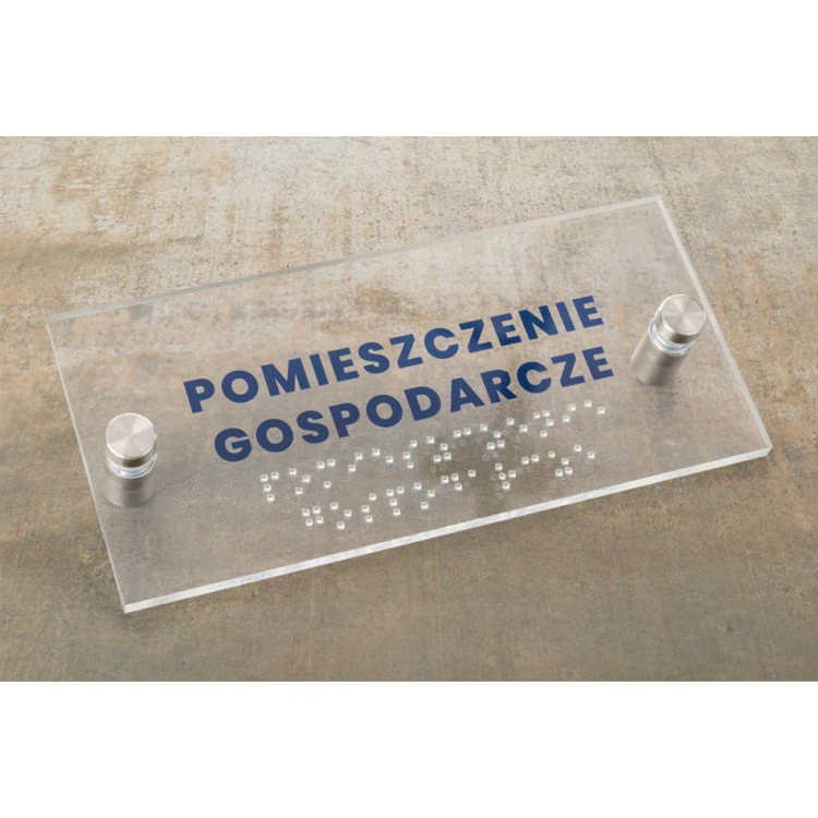 Tabliczka z plexi z numeracją i pismem Braille'a - wym. 160x75mm - TAB428