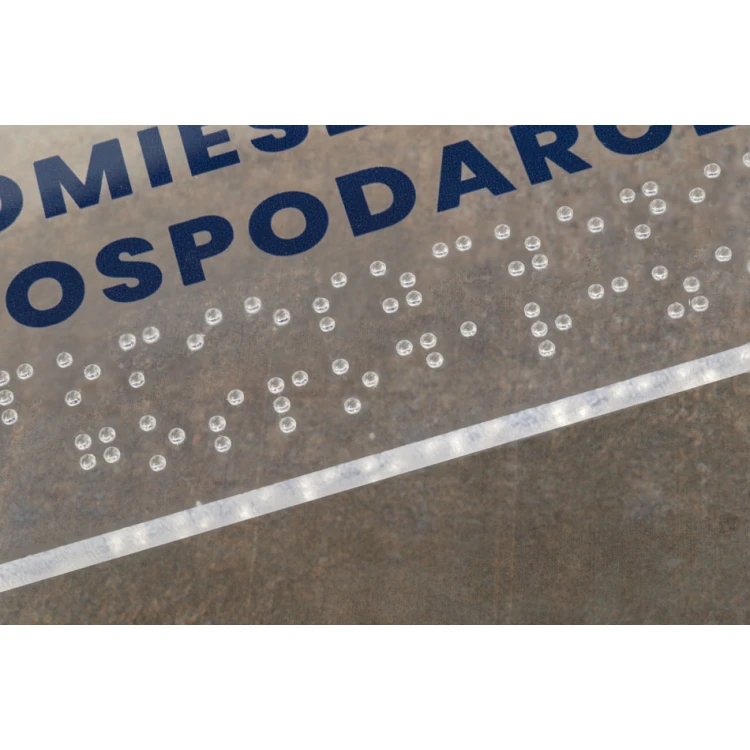 Tabliczka z plexi z numeracją i pismem Braille'a - wym. 160x75mm - TAB428