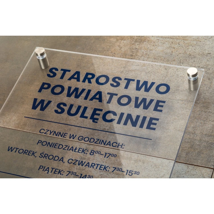Tabliczka z plexi z dowolnym tekstem i  pismem Braille'a - wym. 210x297mm (A4) - TAB430 