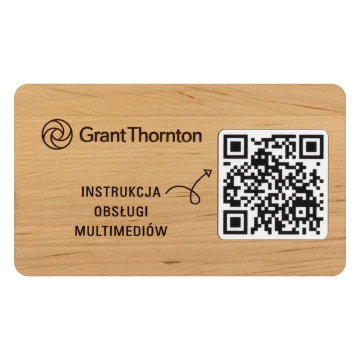Tabliczka/Menu z wymiennym kodem QR i grawerem - wym. 120x70 mm - TAB679