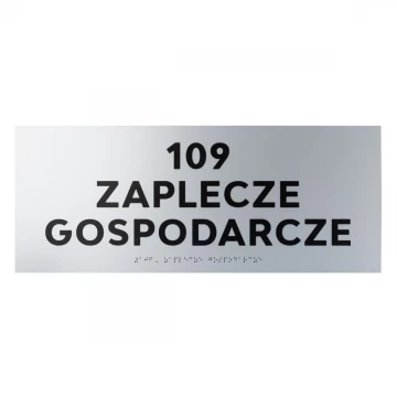 Tabliczka z wypukłymi literami i pismem Braille'a - laminat srebrny - wym. 500x200mm - TAB500 