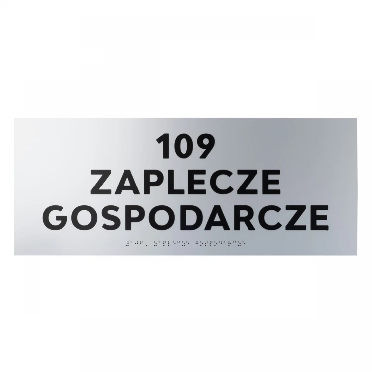 Tabliczka z wypukłymi literami i pismem Braille'a - laminat srebrny - wym. 500x200mm - TAB500 