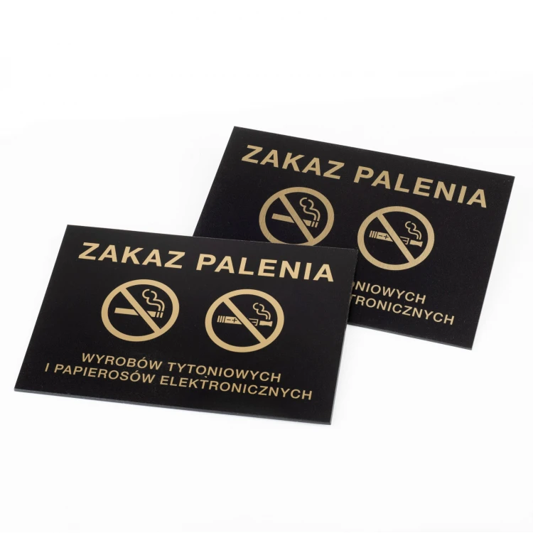 Tabliczka zakaz palenia papierosów z nadrukiem UV - wym. 160x110cm - Z011