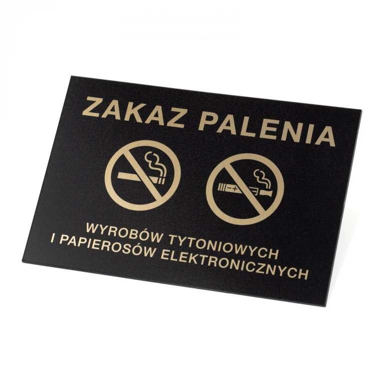 Tabliczka zakaz palenia papierosów z nadrukiem UV - wym. 160x110cm - Z011