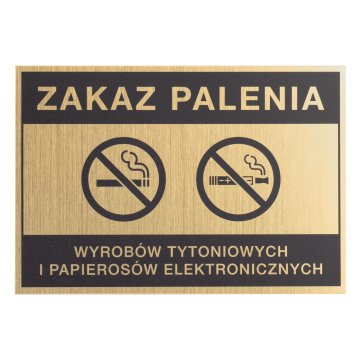 Tabliczka zakaz palenia papierosów - nadruk UV - wym. 160x110mm - Z012