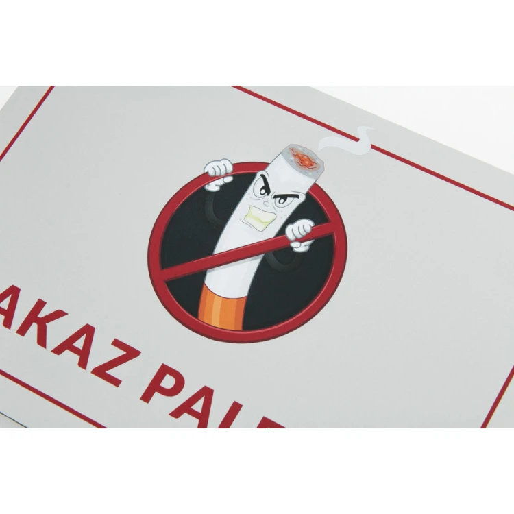 Tabliczka - zakaz palenia - wym. 210x148mm (A5) - DIBOND MAT 3mm - druk UV