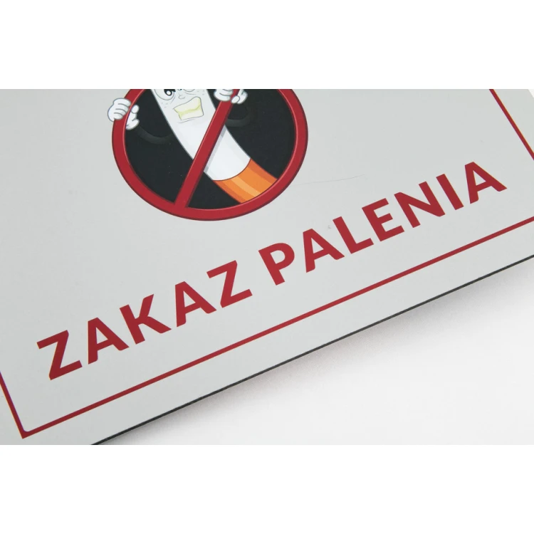 Tabliczka - zakaz palenia - wym. 210x148mm (A5) - DIBOND MAT 3mm - druk UV
