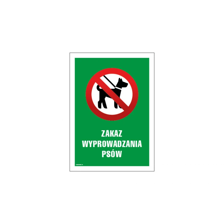 Tabliczka ostrzegawcza zakaz wyprowadzania psów - wym. 250x350mm - PVC - kolorowy druk UV - TAB152