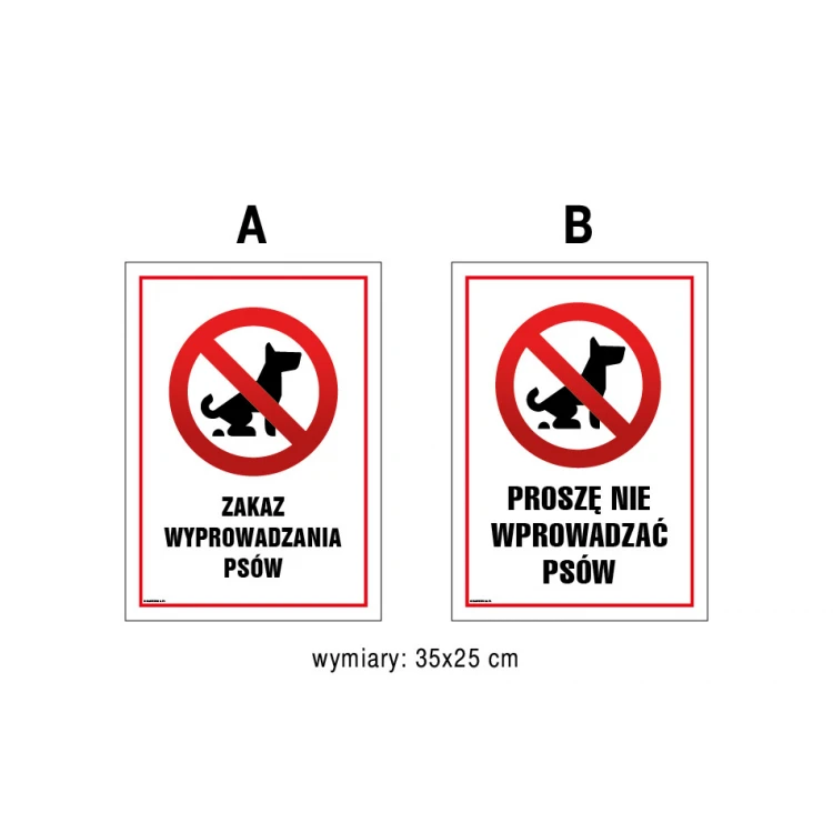 Tabliczka ostrzegawcza zakaz wyprowadzania psów - wym. 250x350mm - PVC - kolorowy druk UV - TAB152