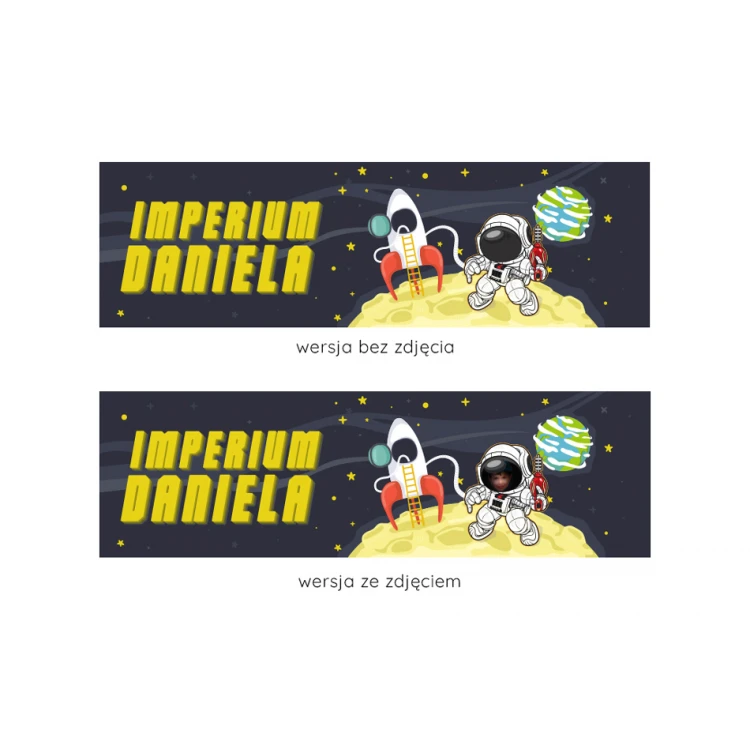 Tabliczka ze zdjęciem na drzwi pokoju dziecka - Astronauta - wym. 400x120mm - tworzywo hips - NAP035