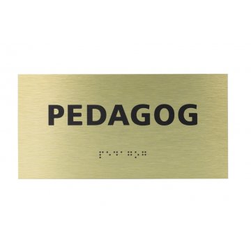 Tabliczka ze złotego dibondu z pismem Braille'a - wym. 200x100mm - TAB413 