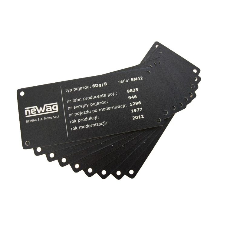 Tabliczka znamionowa czarna - wymiar:170x74mm